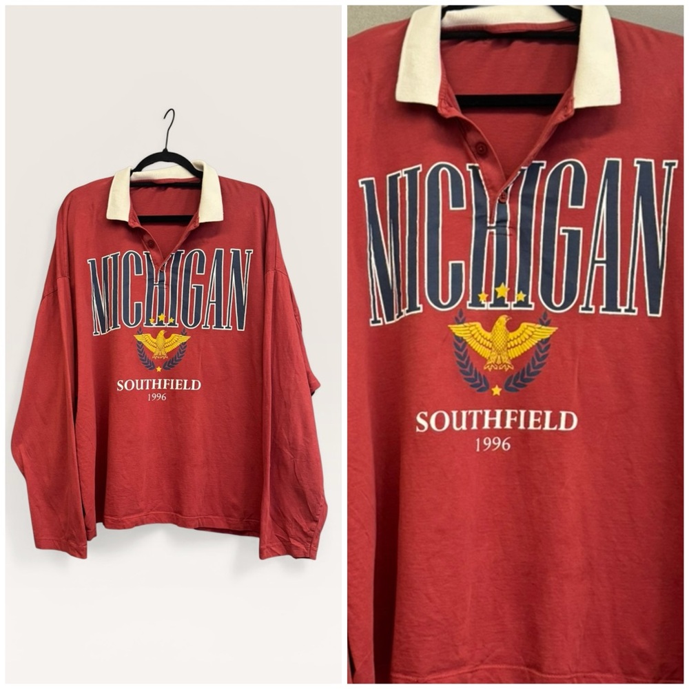 ASOS Design Oversized Michigan Rugby Shirt